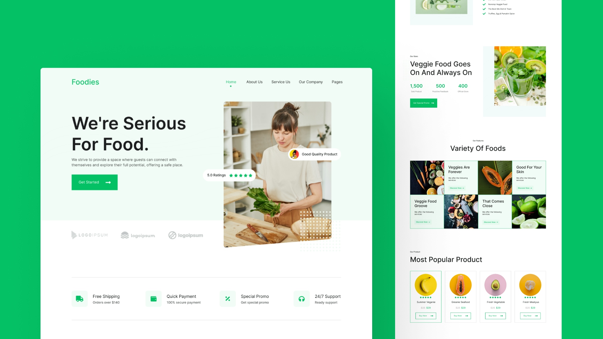 Landing page foodies entrainement